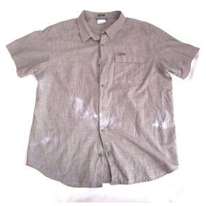 Men Columbia Button Cotton Short Sleeve Shirt Sz XL (MT444)